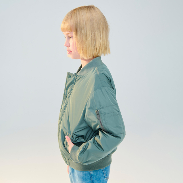 سترة (جاكيت) منفوخة باللون الكاكي للفتيان